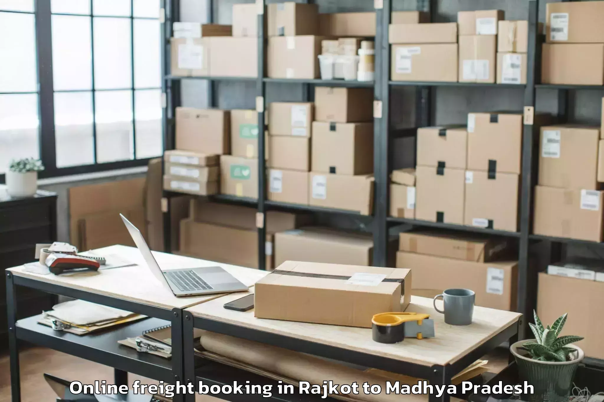 Efficient Rajkot to Ganj Basoda Online Freight Booking